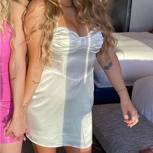 Princess Polly White Silk Mini Dress